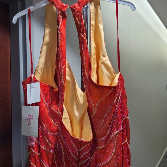 P5042 Precious Formals Fiery Prom Dress - Picture 4 of 4